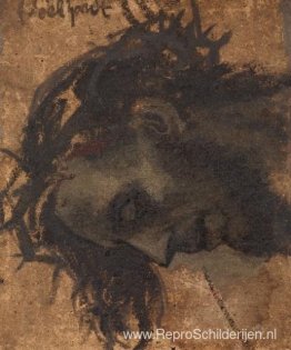 Studie naar het hoofd van Christus tijdens een kruisiging Studie naar het hoofd van Christus tijdens een kruisiging