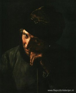 De koetsier leunt op een zweephandvat De koetsier leunt op een zweephandvat