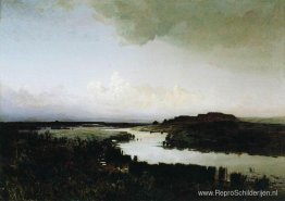 Steppe in de avond Steppe in de avond