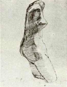 Gipsen torso van een vrouw, vanaf de zijkant gezien Gipsen torso van een vrouw, vanaf de zijkant gezien