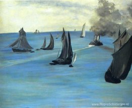 Stoomboot die Boulogne verlaat Stoomboot die Boulogne verlaat