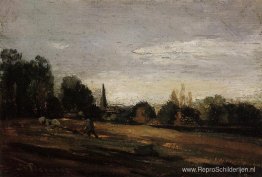 Boer aan het werk op de velden Boer aan het werk op de velden