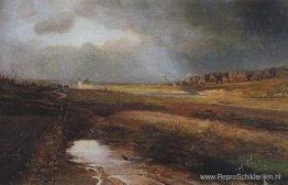 Landschap met kerk Landschap met kerk