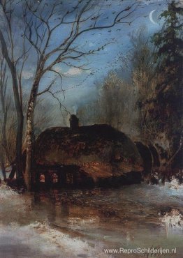 Lentelandschap met huisje Lentelandschap met huisje