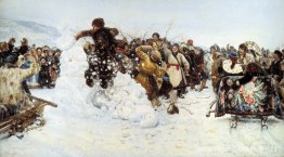 Een besneeuwde stad innemen Een besneeuwde stad innemen