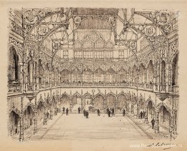 Binnenaanzicht van de Beurs van Antwerpen (Handelsbeurs). Binnenaanzicht van de Beurs van Antwerpen (Handelsbeurs).