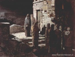 Christus en zijn discipelen gingen de hof van Getsemane binnen Christus en zijn discipelen gingen de hof van Getsemane binnen