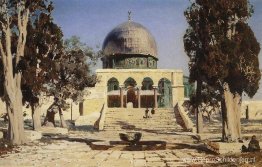 Haram Ash-Sharif - het plein waar de oude tempel van Jeruzalem s Haram Ash-Sharif - het plein waar de oude tempel van Jeruzalem s