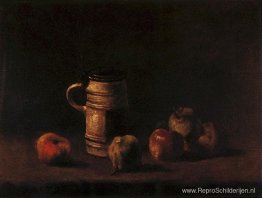 Stilleven met bierpul en fruit Stilleven met bierpul en fruit