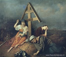 Scène op een graf Scène op een graf