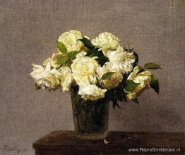 Witte Rozen in een Vaas Witte Rozen in een Vaas