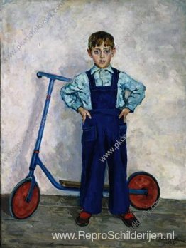 Lavrushka met scooter, een kleinzoon van de kunstenaar Lavrushka met scooter, een kleinzoon van de kunstenaar