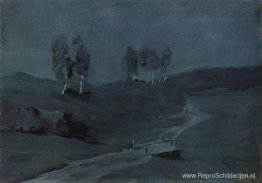 Schaduwen. Maanverlichte nacht. Schaduwen. Maanverlichte nacht.