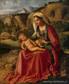 Madonna en Kind in een landschap Madonna en Kind in een landschap