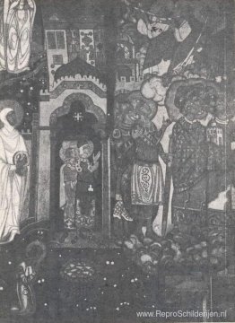 Knielende krijgers (studie van muurschilderingen voor de kapel i Knielende krijgers (studie van muurschilderingen voor de kapel i