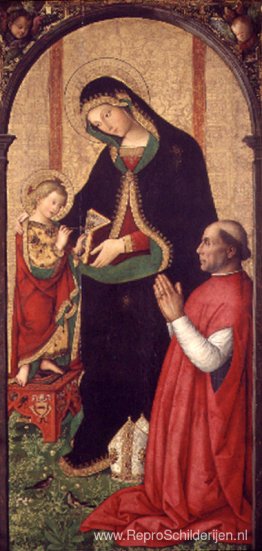 Madonna met Schrijvend Kind en Bisschop Madonna met Schrijvend Kind en Bisschop