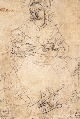 Madonna en Kind op een stenen bank Madonna en Kind op een stenen bank