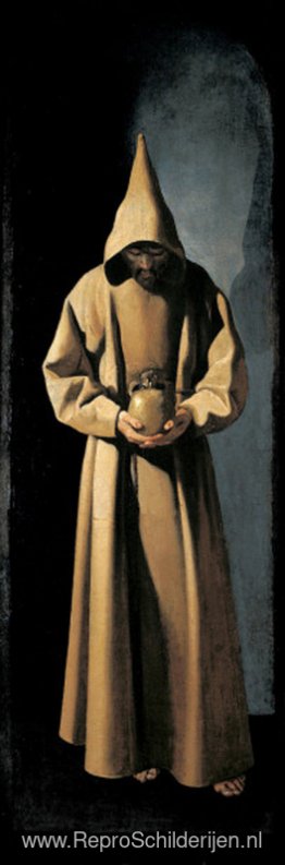 St. Franciscus overweegt een schedel St. Franciscus overweegt een schedel