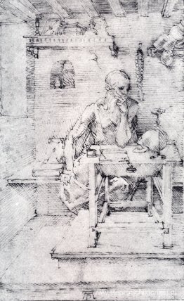 St. Jerome in zijn studeerkamer (zonder kardinaalsgewaad) St. Jerome in zijn studeerkamer (zonder kardinaalsgewaad)