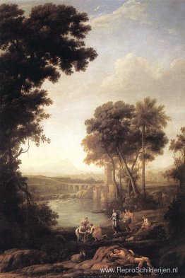 Landschap met de vondst van Mozes Landschap met de vondst van Mozes