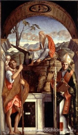 St. Jerome, St. Christopher en St. Augustinus St. Jerome, St. Christopher en St. Augustinus