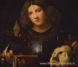 David met het hoofd van Goliath David met het hoofd van Goliath