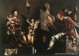 Sint-Lucas schildert de Maagd en het Kind Sint-Lucas schildert de Maagd en het Kind