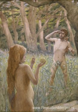 Adam wordt verleid door Eva Adam wordt verleid door Eva