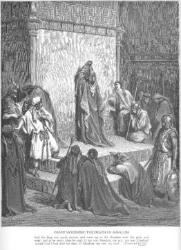 David treurt om de dood van Absalom David treurt om de dood van Absalom