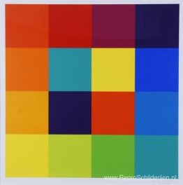 Getrapte vierkante rij rond een complementair centrum Getrapte vierkante rij rond een complementair centrum