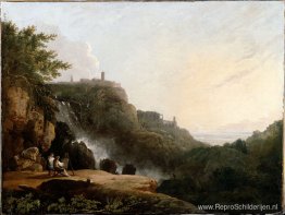 Gezicht op Tivoli: de Cascatelle en de 'Villa van Maecenas' Gezicht op Tivoli: de Cascatelle en de 'Villa van Maecenas'