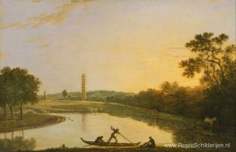 Kew Gardens: de pagode en de brug Kew Gardens: de pagode en de brug