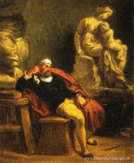 Michelangelo in zijn atelier Michelangelo in zijn atelier