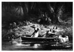 Vangst van de dochters van D. Boone en Callaway door de Indianen Vangst van de dochters van D. Boone en Callaway door de Indianen