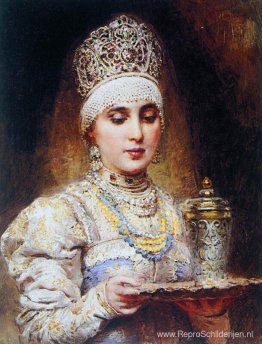 Boyaryshnya met een dienblad Boyaryshnya met een dienblad