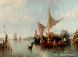 Vissersboten in Brugge, België Vissersboten in Brugge, België