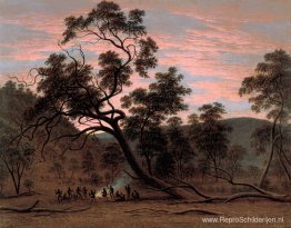 Een corroboree van inboorlingen in Mills Plains Een corroboree van inboorlingen in Mills Plains