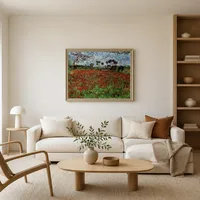 Veld met klaprozen — Scandinavisch huis