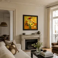 Japanse vaas met rozen en anemonen — Parijs appartement
