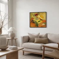 Japanse vaas met rozen en anemonen — Scandinavisch huis