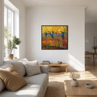 Knotwilgen en ondergaande zon — Scandinavisch huis
