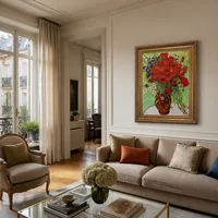 Rode klaprozen en madeliefjes — Parijs appartement