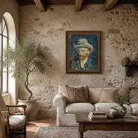 Zelfportret met vilten hoed — Italiaanse villa