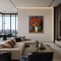Vaas met rode klaprozen — Luxe penthouse