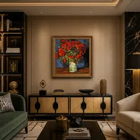 Vaas met rode klaprozen — Art-decoappartement