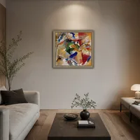 Schilderij met groen centrum — Museuminterieur