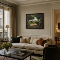 Adolphe Monet leest in de tuin — Parijs appartement