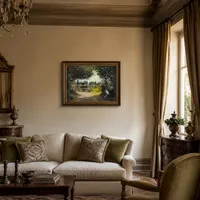 Adolphe Monet leest in de tuin — Italiaanse villa