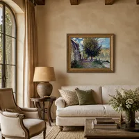Oevers van de Seine bij Lavacourt — Italiaanse villa