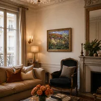 Pruimenbomen in bloei bij Vetheuil — Parijs appartement